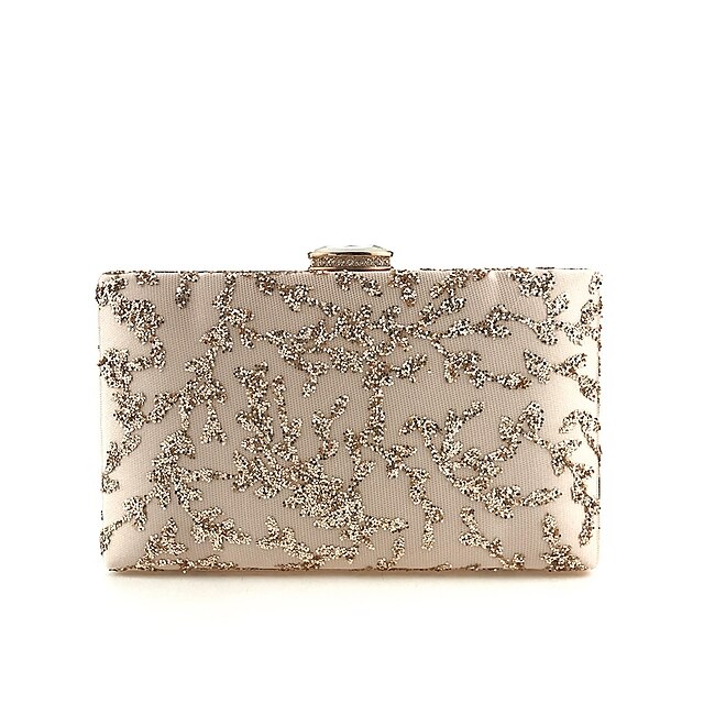  Dame Krystalldetaljer / Appliqué Terylene Aftenveske Rhinestone Crystal Evening Bags Blomstermønster Mandel