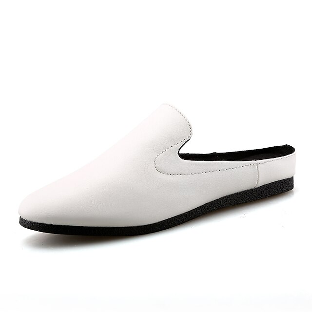  Men's PU(Polyurethane) Spring / Fall Comfort Clogs & Mules Slip Resistant White / Black / Lace-up