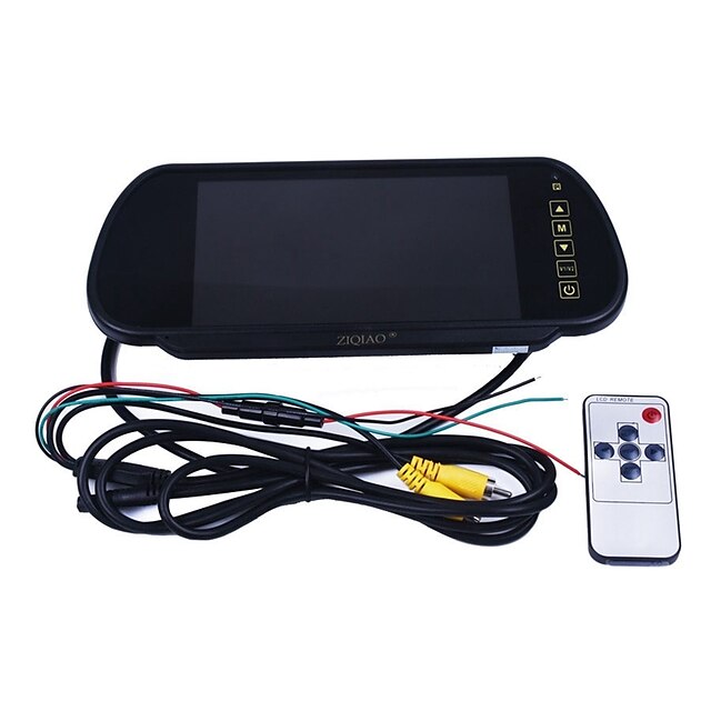  ZIQIAO 7 Inch Color TFT LCD Car Rear View Mirror Monitor Auto Vehicle Parking Rearview Monitor for Reverse Camera