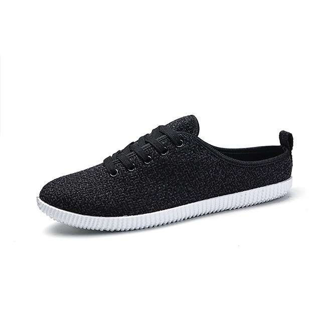  Men's Fabric Spring / Fall Comfort Loafers & Slip-Ons Walking Shoes White / Black / Beige / Split Joint