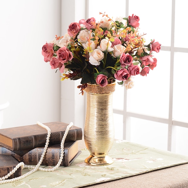  Sztuczne Kwiaty 0 Gałąź Luksusowy Europejskie Wazon Bukiety na stół / Pojedyncza waza