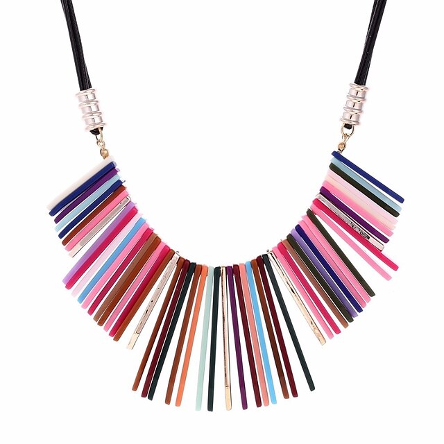  Statement Necklace Vintage Lovely Rainbow 50 cm Necklace Jewelry for Daily Masquerade Geometric