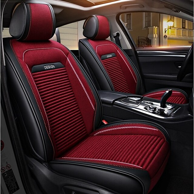  ODEER Car Seat Covers Seat Covers Black / Red Textile / PU Leather Common For universal All years All Models