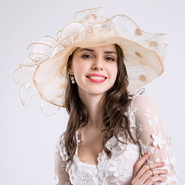  Silk Kentucky Derby Hat / Headwear / Headpiece with Floral / Ruched / Ruffles 1pc Wedding / Special Occasion Headpiece