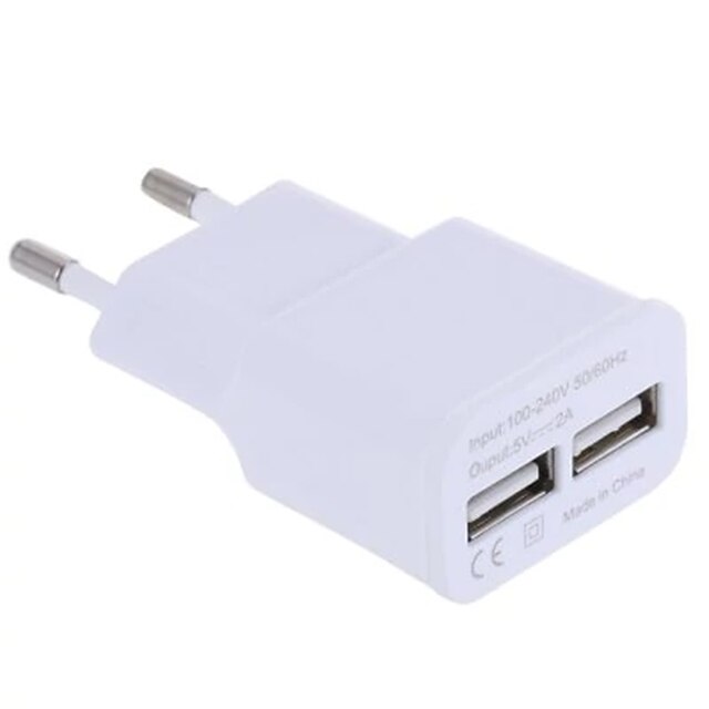  Bærbar lader USB-lader Us Plugg / Eu Plugg 2 USB-porter 2 A DC 5V til