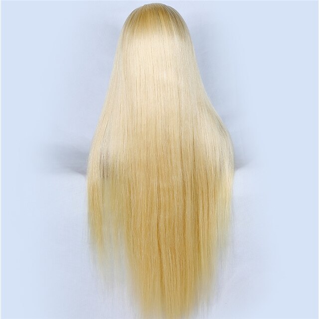 Păr Virgin Integral din Dantelă Perucă Gaga stil Păr Brazilian Drept Blond Perucă 150% Densitatea părului cu păr de păr Linia naturală de păr Pentru femei Mediu Lung Foarte lung Peruci Păr Uman