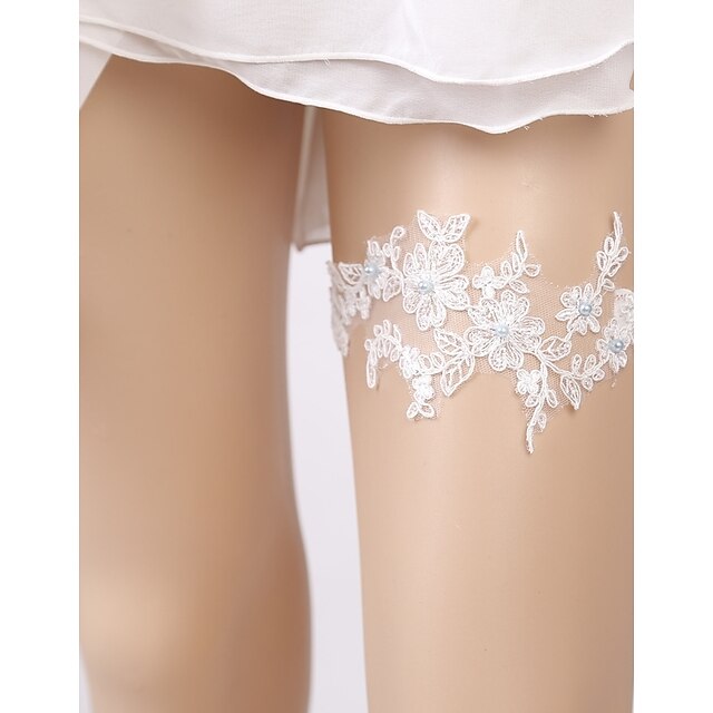  Lace Traditional / Classic / Sweet Wedding Garter With Faux Pearl / Lace Garters Wedding / Special Occasion
