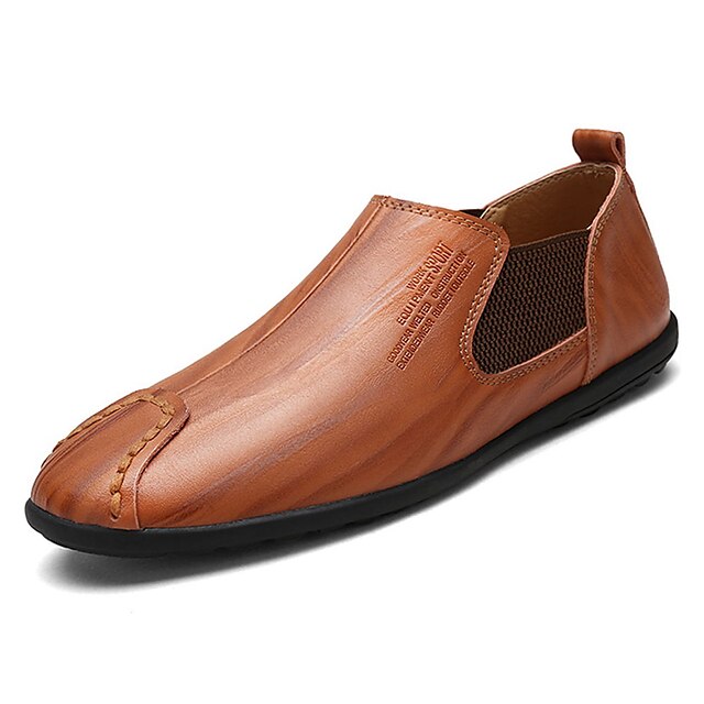  Men's Cowhide Spring / Fall Light Soles Loafers & Slip-Ons Yellow / Brown / Black / Office & Career