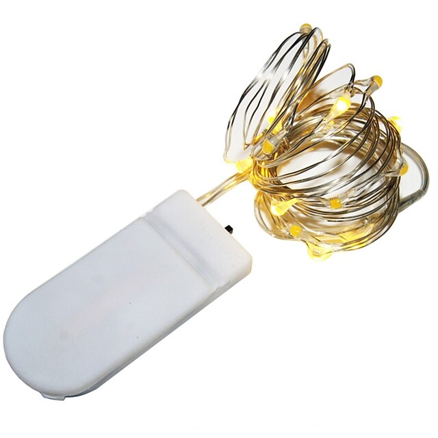  2m String Lights 20 LEDs SMD 0603 1pc Warm White White Multi Color Decorative 3 V IP44