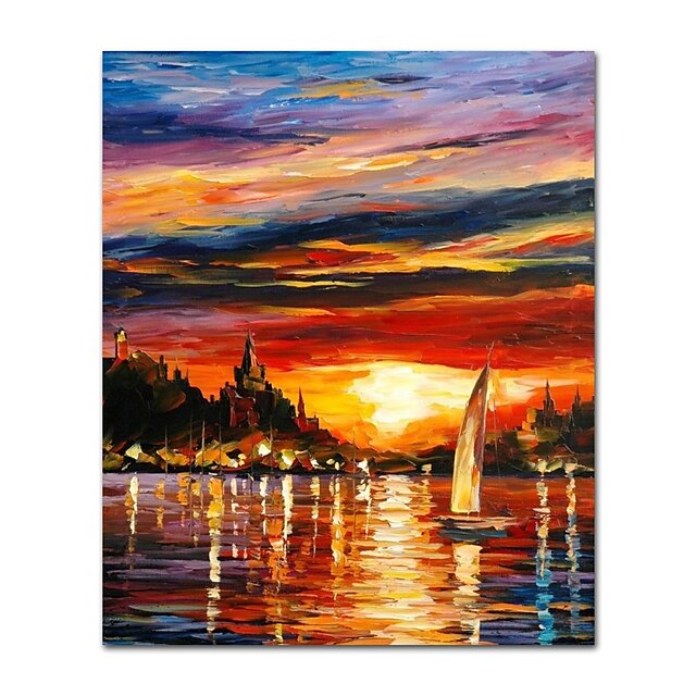  Oil Painting Hand Painted - Abstract Landscape Comtemporary Modern Stretched Canvas
