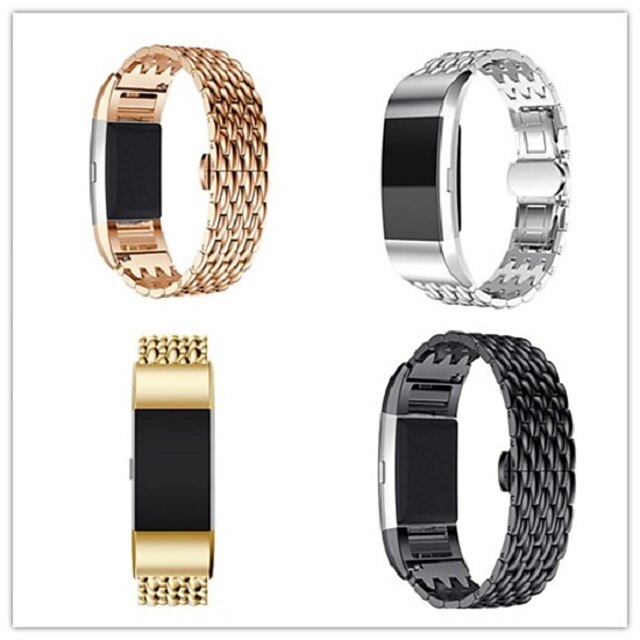  Watch Band for Fitbit Charge 2 Fitbit Butterfly Buckle Stainless Steel Wrist Strap