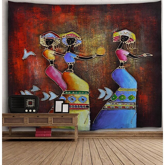  Pintura al óleo estilo tapiz de pared arte decoración manta cortina colgante hogar dormitorio sala de estar decoración loro abstracto mujeres exóticas