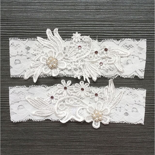  Lace Classic Jewelry / Vintage Style Wedding Garter With Rhinestone / Pearl Garters Wedding / Party & Evening
