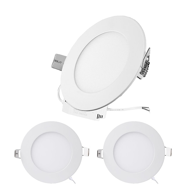  3pcs 6 W 30 LED Beads Easy Install Recessed LED Panel Lights LED Downlights Warm White Cold White Natural White 12 V 24 V Ceiling Commercial Home Office