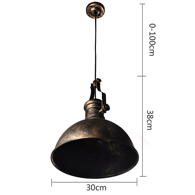 Lights & Lighting Pendant Lights | 1-Light 30 cm Pendant Light Metal Bowl Painted Finishes Rustic / Lodge / Retro Vintage 110-12