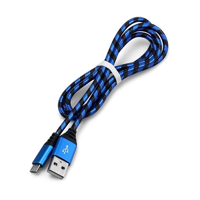  Micro USB Cable 1m-1.99m / 3ft-6ft Braided / High Speed Nylon USB Cable Adapter For Samsung / Huawei / LG