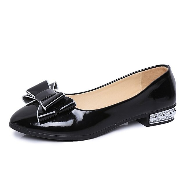  Pentru femei Pantofi Flați Toc Jos PU Confortabili Primăvară Negru / Rosu / Roz