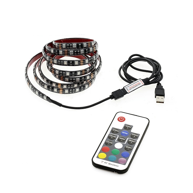 1m RGB-ljusslingor 30 lysdioder 5050 SMD 17-nyckel fjärrkontrollen RGB Vattentät / USB / Dekorativ USB Powered 1set / IP65 / Självhäftande