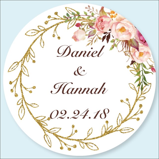  Floral / Botanicals Stickers, Labels & Tags - 48pcs Circular Stickers / Envelope Sticker All Seasons