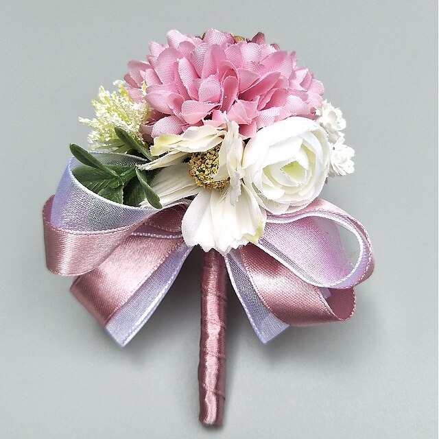  Fleurs de mariage Boutonnières / Petit bouquet de fleurs au poignet Mariage / Soirée Polyester 3.94 pouce