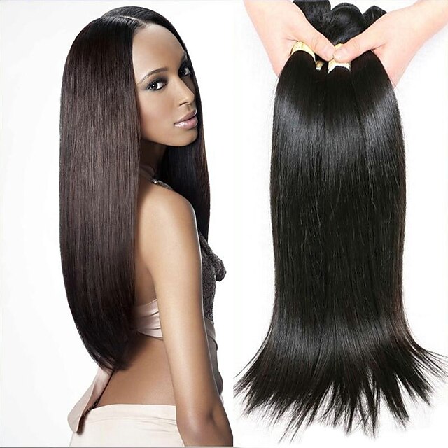  6 pakietów Włosy brazylijskie Prosta Włosy naturalne Pakiet One Solution 8-28 in Kolor naturalny Ludzkie włosy wyplata Rozbudowa Gorąca wyprzedaż Ludzkich włosów rozszerzeniach / 8A