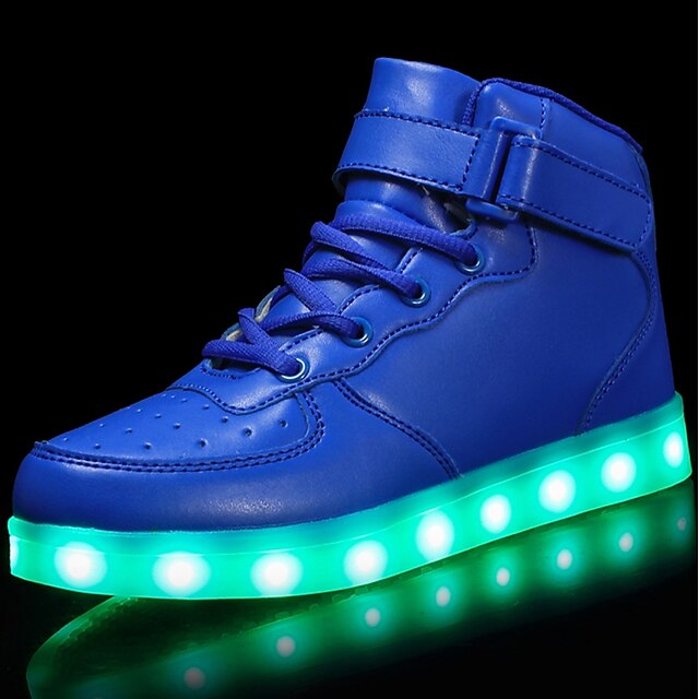  Boys' / Girls' Comfort / LED Shoes Customized Materials / Leatherette / PU Sneakers Toddler(9m-4ys) / Little Kids(4-7ys) / Big Kids(7years +) Walking Shoes Lace-up / Hook & Loop / LED White / Black