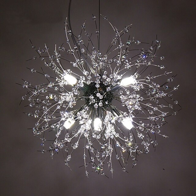 8-Light Modern Electroplated Globe Chandeliers Firework Led Vintage ...