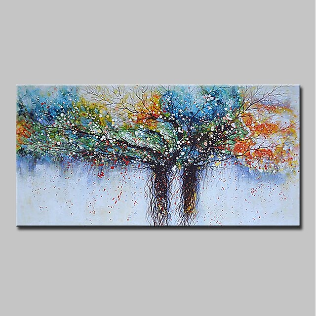  Hang-Malowane obraz olejny Ręcznie malowane - Krajobraz Kwiatowy / Roślinny Nowoczesny Naciągnięte płótka / Rozciągnięte płótno