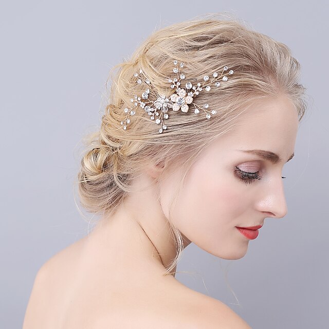  Imitație de Perle Îmbrăcăminte de păr cu Cristale / Strasuri 1 Bucată Nuntă / Party / Seara Diadema