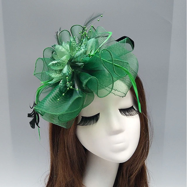Feather / Net Fascinators / Hats / Headpiece with Feather / Floral ...