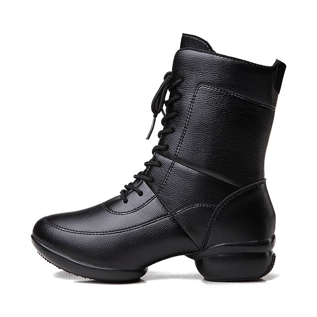  Women's Dance Boots Sneaker Flat Heel Other Animal Skin Splicing Black