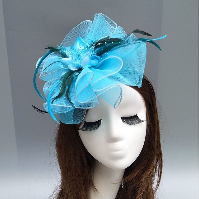 Feather / Net Fascinators / Hats / Headpiece with Feather / Floral ...
