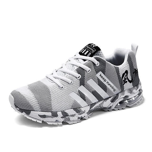  Women's Knit Fall / Spring & Summer Comfort Athletic Shoes Running Shoes Flat Heel White / Black / Army Green