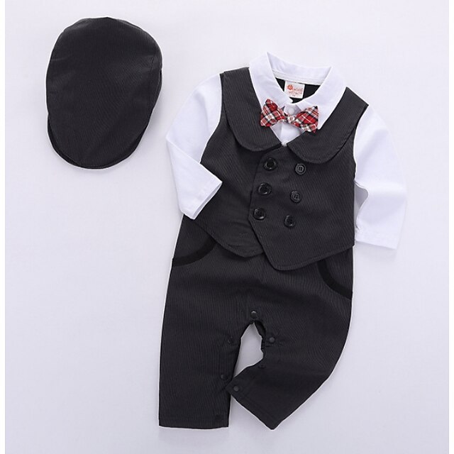  Baby Boys' Basic Daily Solid Colored Long Sleeve Regular Clothing Set Black / Toddler