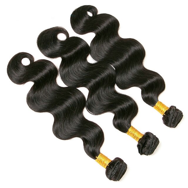  3 csomag Brazil haj Hullámos Emberi haj Emberi haj tincsek 8-28 hüvelyk Természetes szín Emberi haj sző Legjobb minőség Hot eladó Human Hair Extensions / 8A