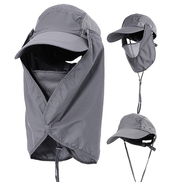  Hiking Cap Flap Hat Sun Hat Windproof UV Resistant Breathable 360° Solar Protection Spring Summer Removable Neck & Face Flap Cover Caps Mesh for Men Women Camping Hiking Fishing Climbing Pink Grey