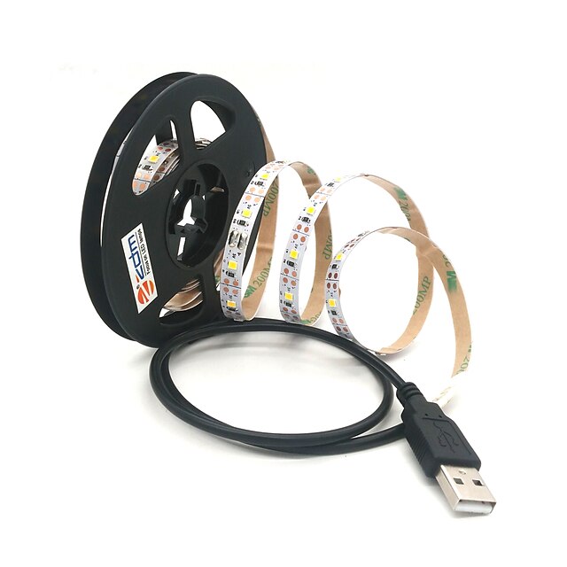  ZDM® 2m Φώτα σε Κορδόνι 300 LEDs SMD 2835 8mm 1pc Θερμό Λευκό Ψυχρό Λευκό Μπορεί να κοπεί USB Συνδέσιμο Τροφοδοτείται μέσω USB / Αυτοκόλλητο