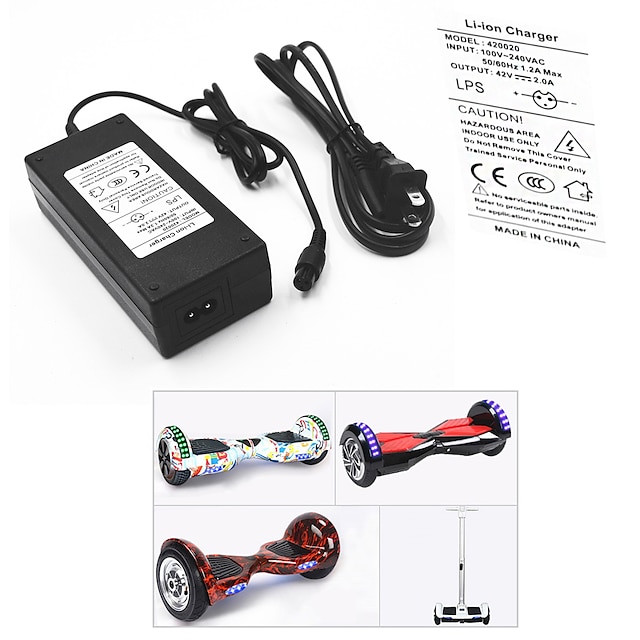  Adaptador de Corriente / Cable para Hoverboard / Cargador de batería eléctrico 42 V V 2 A A Entrada 100-240 V V CA Para Hoverboard / Waveboard 13.8*6.0*3.6 cm El plastico