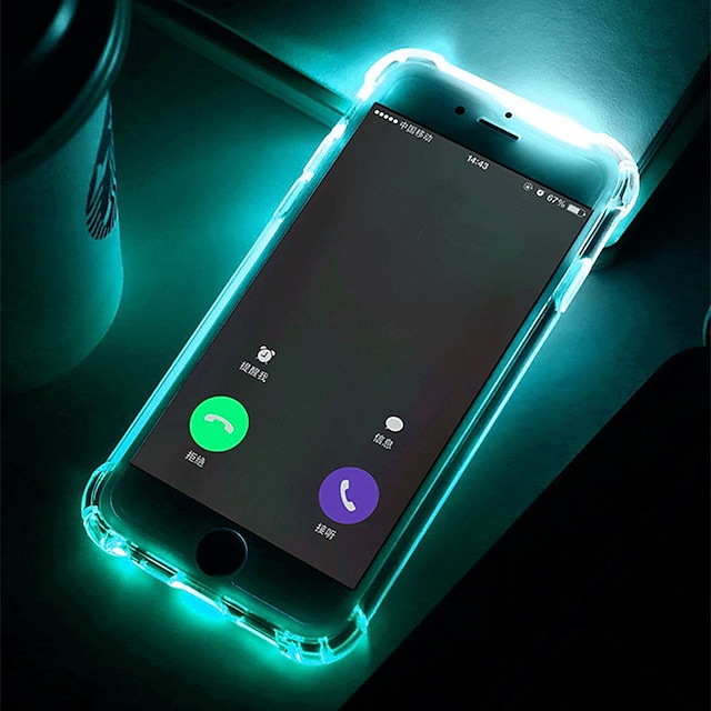  Capinha Para Samsung Galaxy J7 Prime / J7 (2016) / J5 Prime Antichoque / Luz de LED / Transparente Capa traseira Sólido Macia TPU