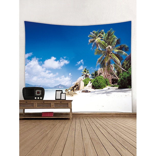 Home & Garden Home Decor | Beach Theme Landscape Wall Decor Polyester Contemporary Modern Wall Art, Wall Tapestries Decoration -