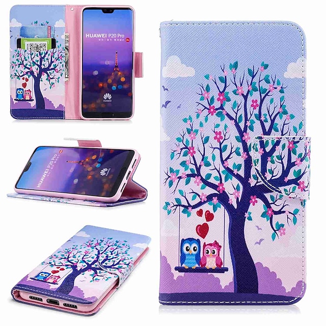  Case For Huawei Huawei P20 / Huawei P20 Pro / Huawei P20 lite Wallet / Card Holder / with Stand Full Body Cases Owl / Tree Hard PU Leather / P10 Lite / P10