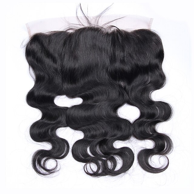  beikashang Brazilian Hair 4x13 Closure Wavy Free Part Swiss Lace Remy Human Hair Women's with Baby Hair / Soft / For Black Women Dailywear