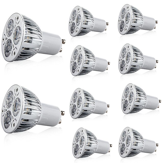  10pçs 6 W Lâmpadas de Foco de LED 400 lm GU10 E26 / E27 3 Contas LED LED de Alta Potência Decorativa Branco Quente Branco Frio 85-265 V / 10 pçs / RoHs
