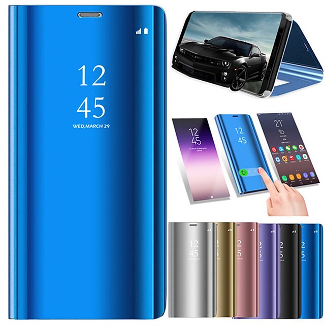  Case For Xiaomi Xiaomi Mi Mix 2 / Xiaomi Mi 6X(Mi A2) / Xiaomi Mi 6 with Stand / Plating / Mirror Full Body Cases Solid Colored Hard PU Leather