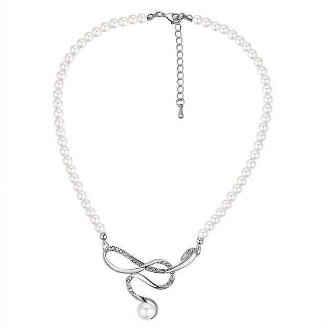  Pentru femei Coliere cu Pandativ femei Elegant Modă Perle Imitație de Perle Aliaj Argintiu 40+5 cm Coliere Bijuterii 1 buc Pentru Nuntă Ieșire