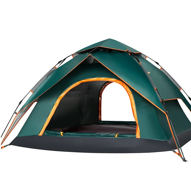  Sheng yuan 4 شخص أوتوماتيكي الخيمة في الهواء الطلق مكتشف الأمطار سريع جاف طبقات مزدوجة أوتوماتيكي القبة خيمة التخييم 2000-3000 mm إلى Camping / Hiking / Caving السفر قماش اكسفورد أكسفورد القماش