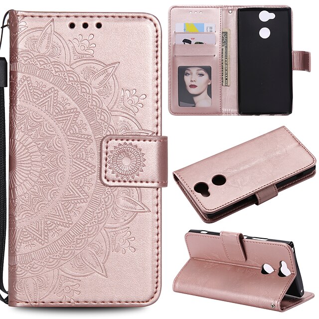  Case For SonyXperia Z3 / SonyXperia Z5 / Xperia XA2 Wallet / Card Holder / Flip Full Body Cases Flower Hard PU Leather