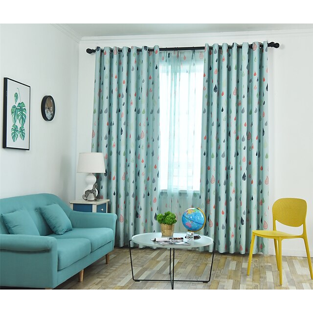  Custom Made Blackout Blackout Curtains Drapes Custom Size Lake Blue / Kids Room