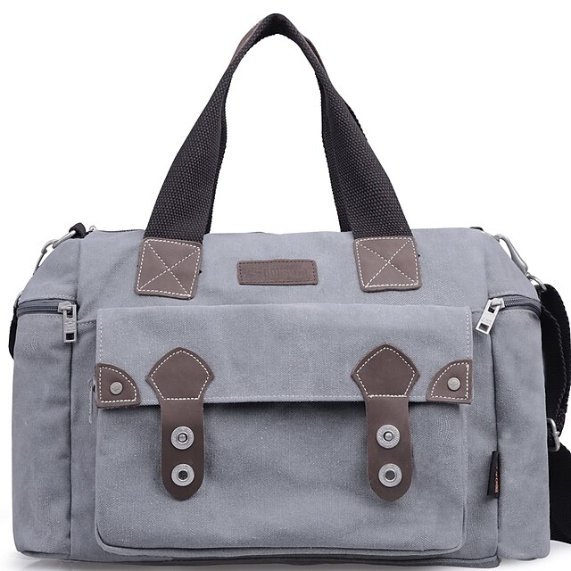  Unisex Canvas Travel Bag Gym Bag Tiered Geometric Sports & Outdoor Outdoor Gym Beige Gray