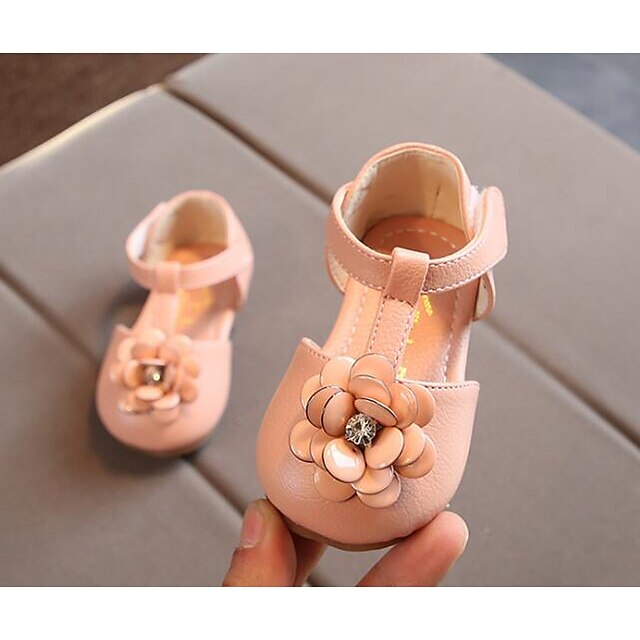  Девочки Обувь Кожа Весна Удобная обувь / Обувь для малышей На плокой подошве для Белый / Красный / Розовый